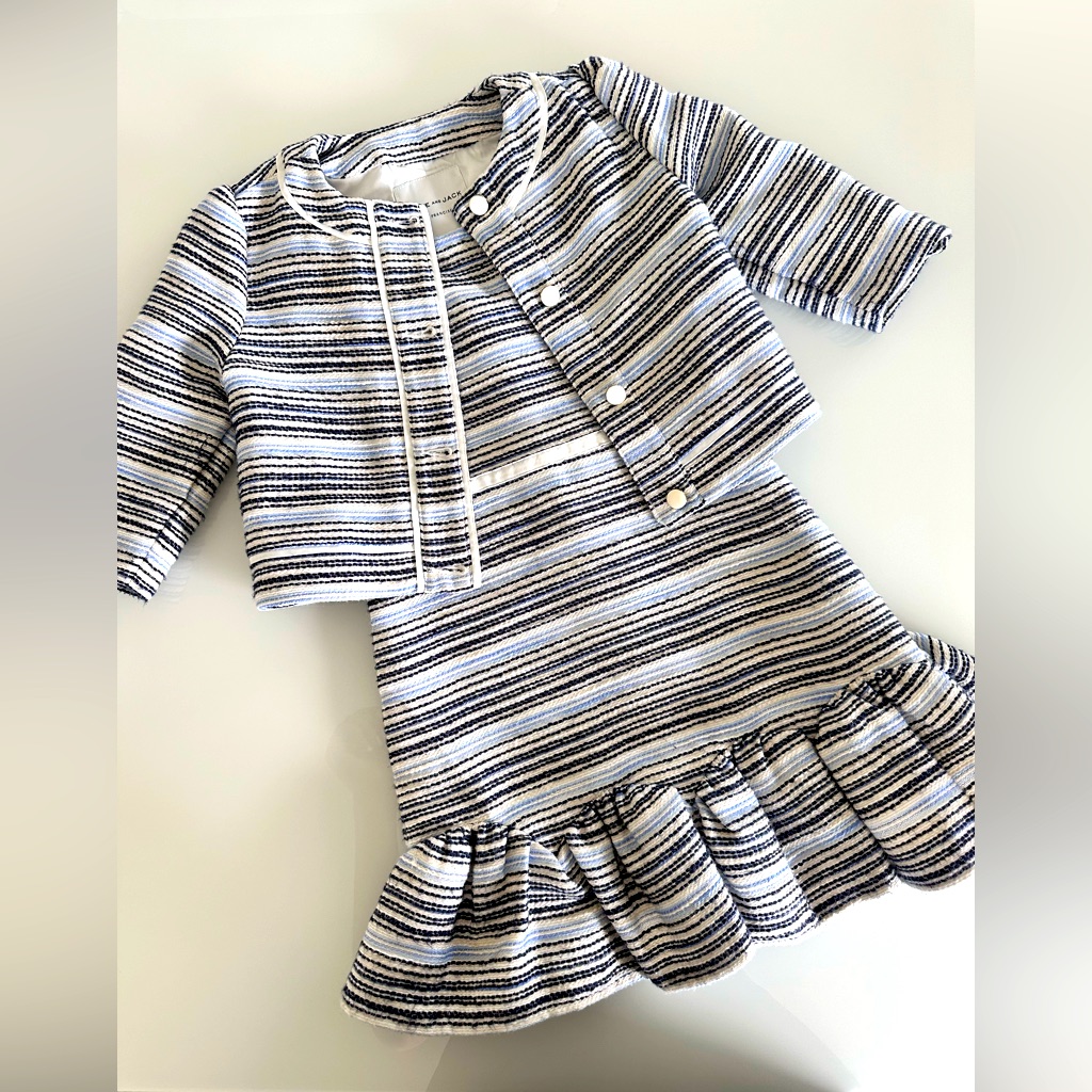 Janie And Jack, Girl’s Set Dress And Jacket, Size 6, Used, Very Elegant,